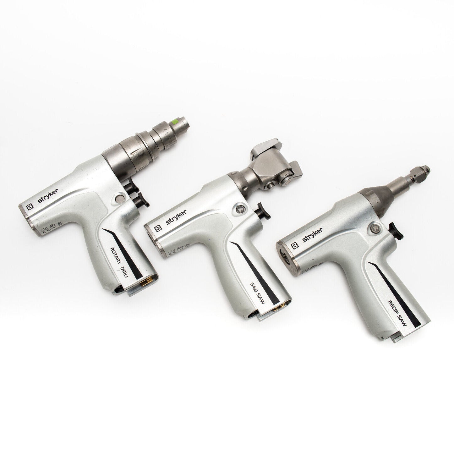 Stryker System 8 Large Bone Drill Set - Charger and (4) Batteries Included