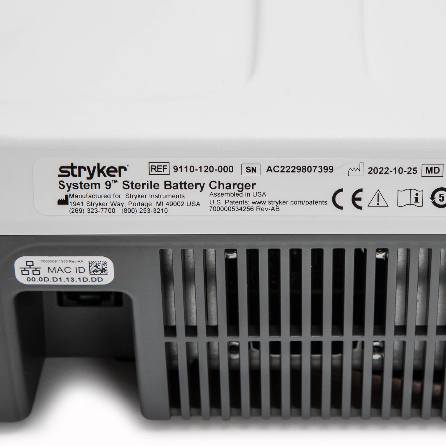Stryker System 9 Sterile Wireless Battery Charger, 9110-120-000