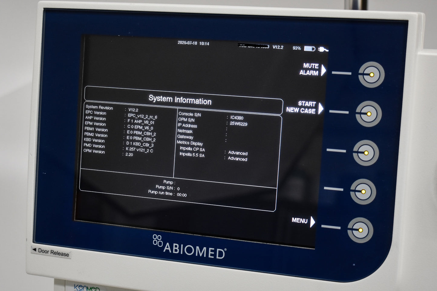 Abiomed Impella Controller Cardiac Pump 0042-000-US SW: V12.2