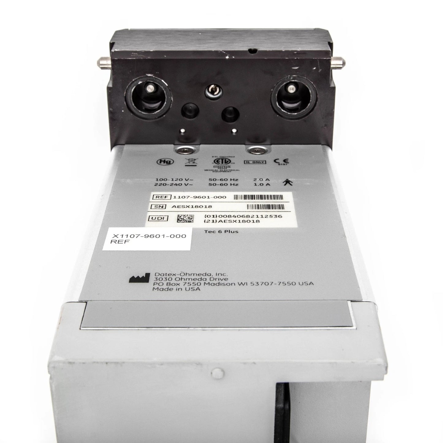 Datex-Ohmeda X1107-9601-000 Tec 6 Plus Anesthesia Vaporizer