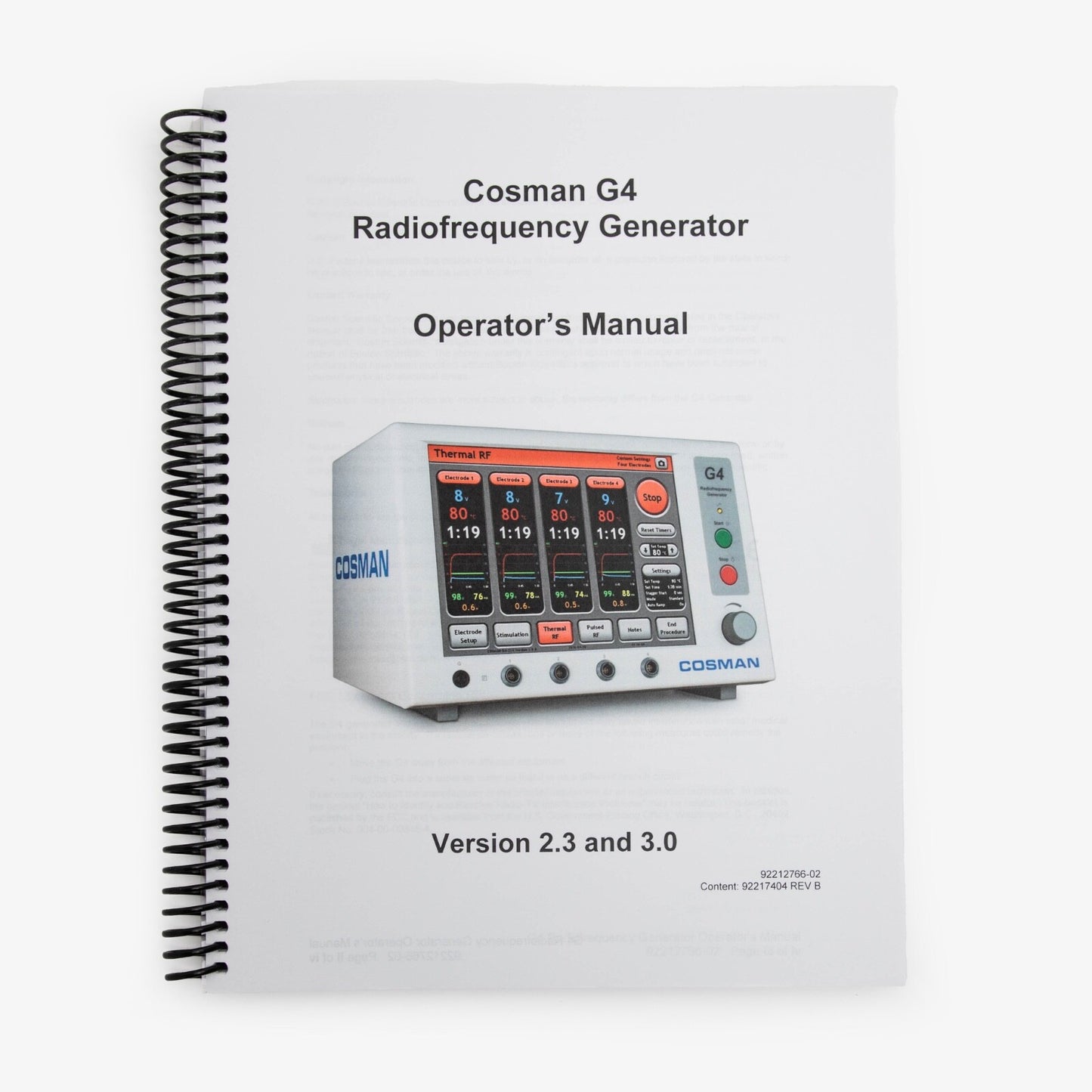 Cosman Medical G4 Radiofrequency Generator with Probes; RFG-4-120V TCN-10 T/N 01