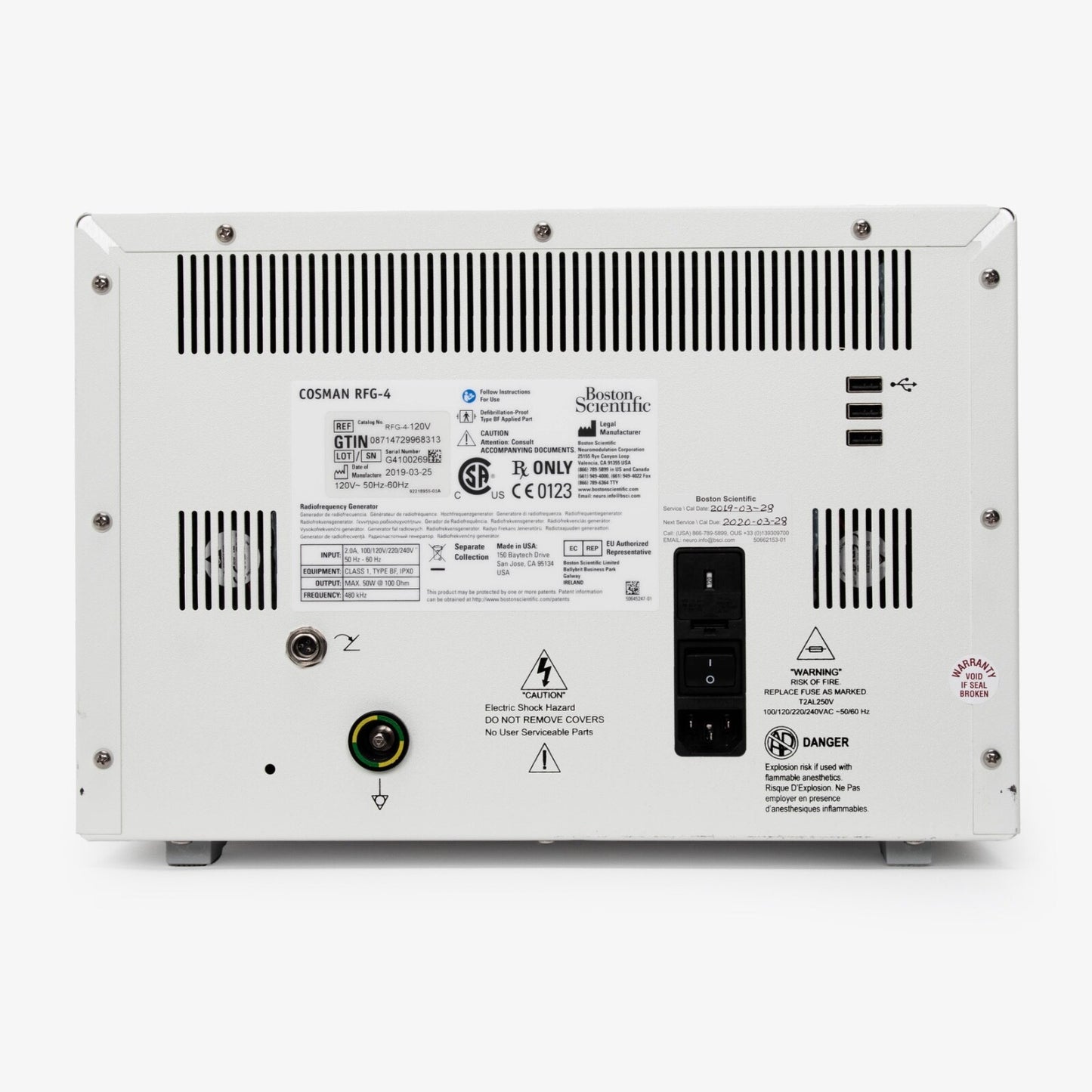 Cosman Medical G4 Radiofrequency Generator with Probes; RFG-4-120V TCN-10 T/N 01