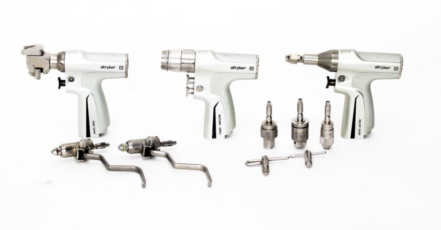 Stryker System 8 Large Bone Drill Set 8208-000-000 8206-000-000 8205-000-000