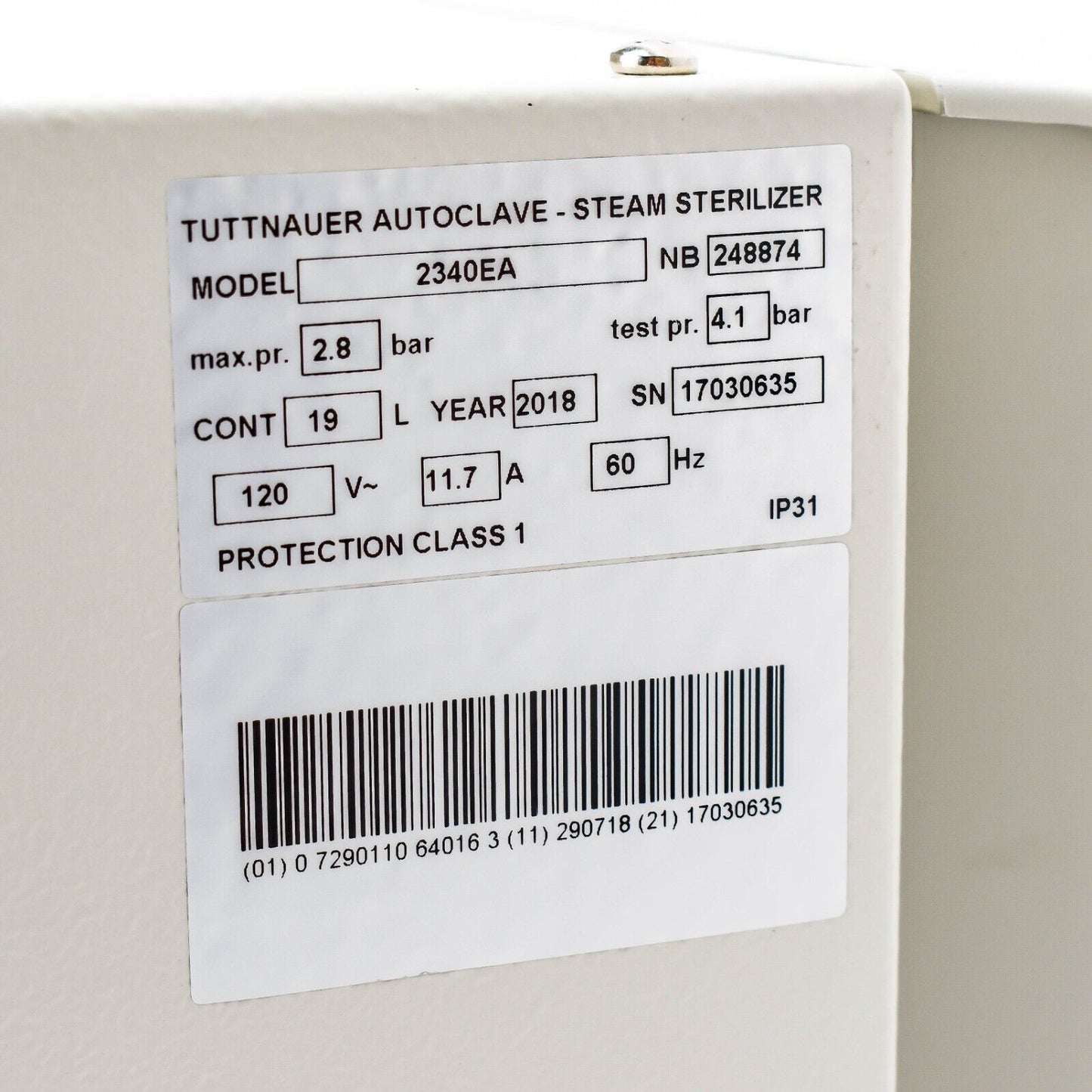 Tuttnauer EZ9 Digital Autoclave Steam Sterilizer