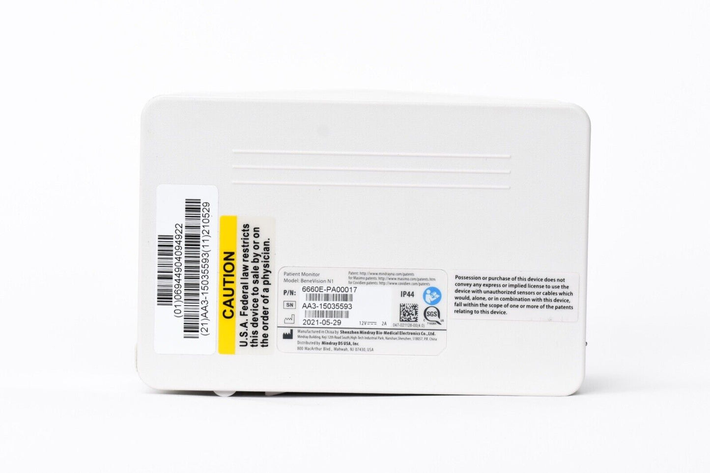 Mindray BeneVision N15 Patient Monitor; Mindray BeneVision N1 Transport Monitor