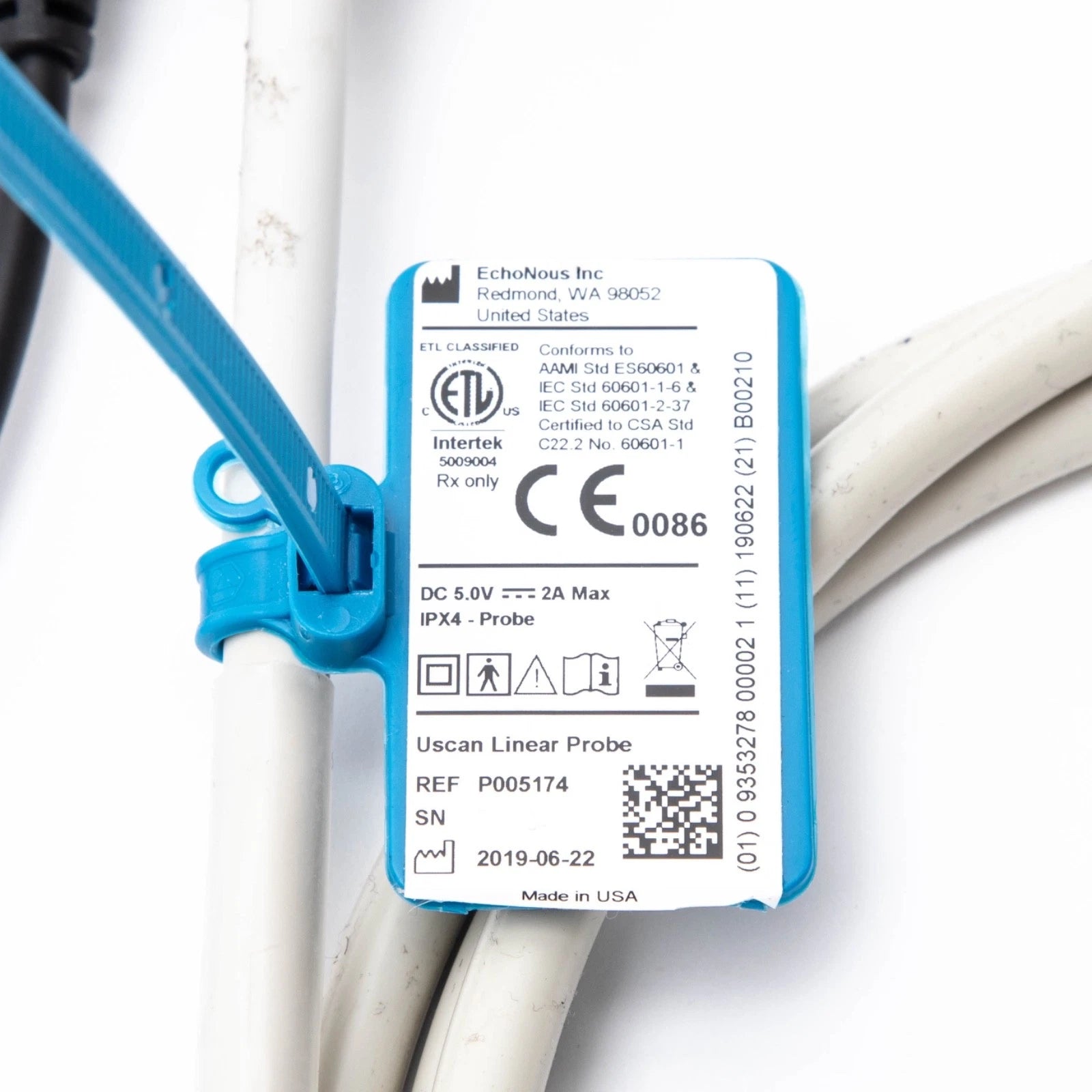 Echonous Portable Ultrasound Bladder Scanner System; P005174 Uscan Linear Probe