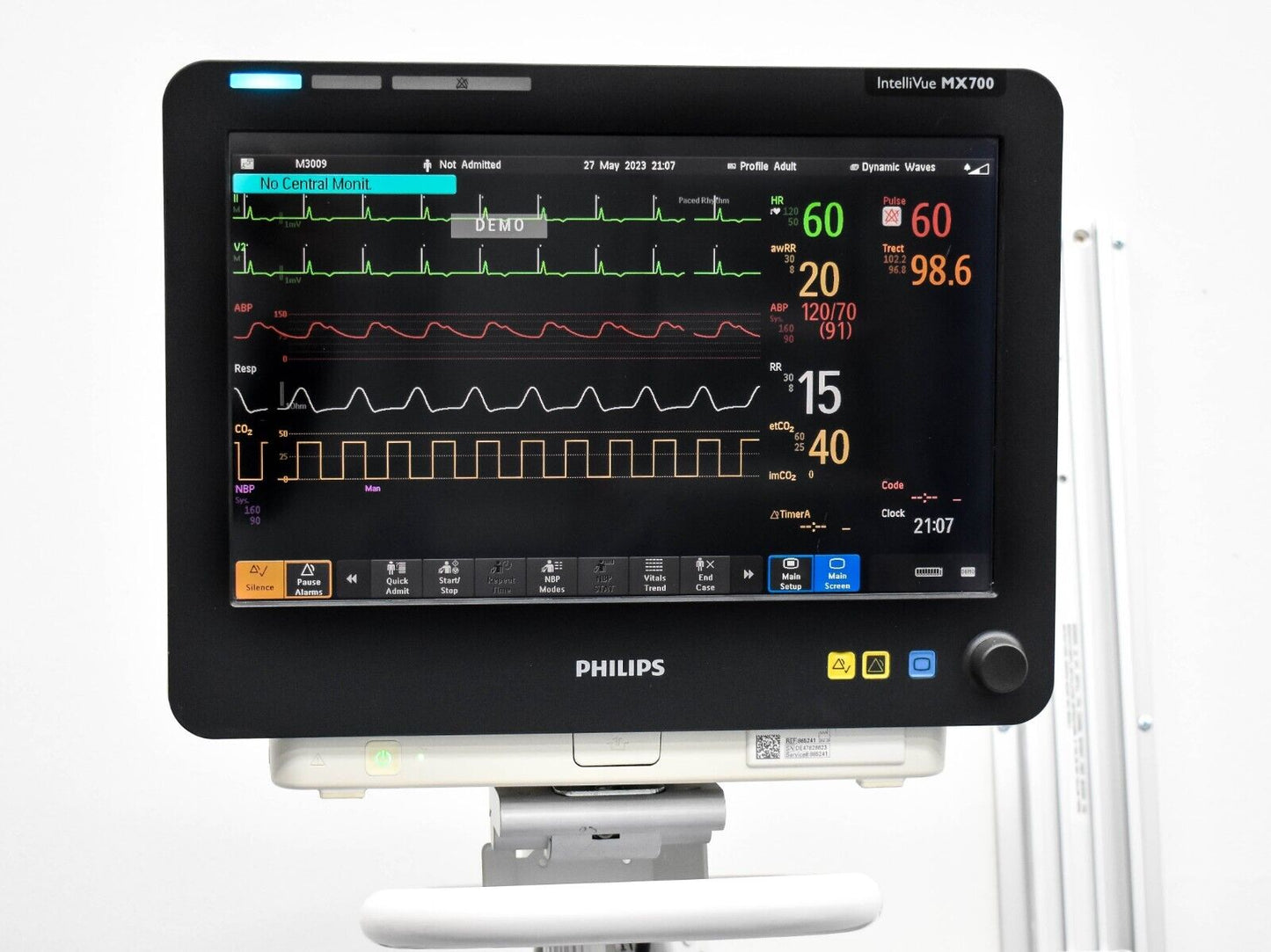 Philips IntelliVue MX700 ICU/PACU Patient Monitoring System NIBP, SPO2, ECG, CO2