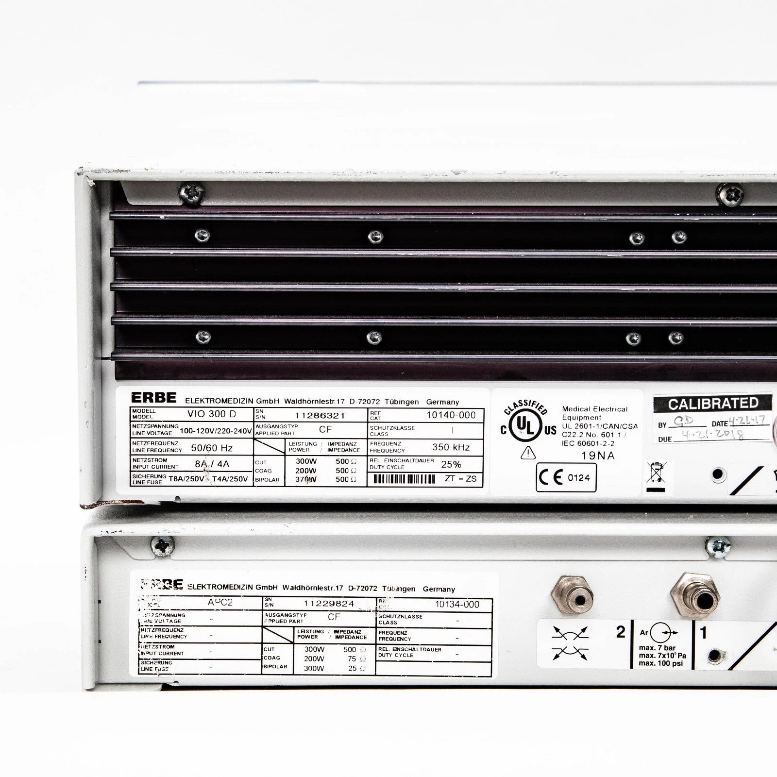 ERBE VIO 300D Electrosurgical Platform, APC2 Argon Generator SV: 1.7.10