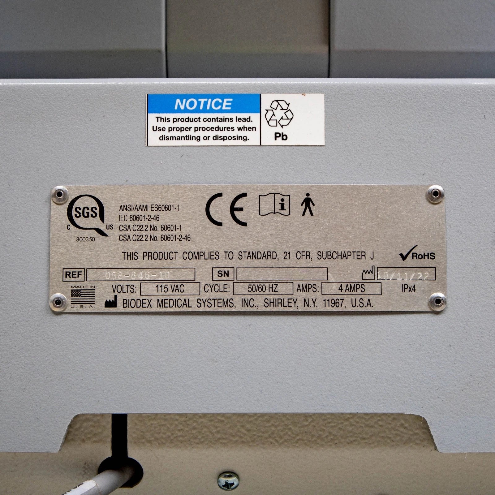 Biodex 846 Surgical C-Arm Table with Rectangular Tabletop