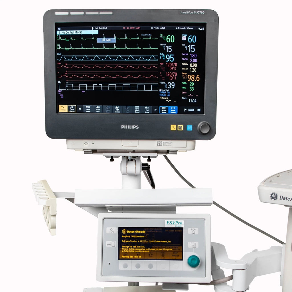 GE Aespire 7900 Anesthesia Machine; Philips MX700 Monitor, G7M Gas Module, TEC7 Sevoflurane