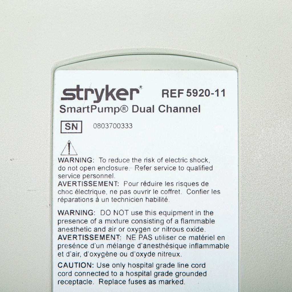 Stryker 5920-11 Smart Pump Duel Channel Auto Tourniquet System; Cuffs