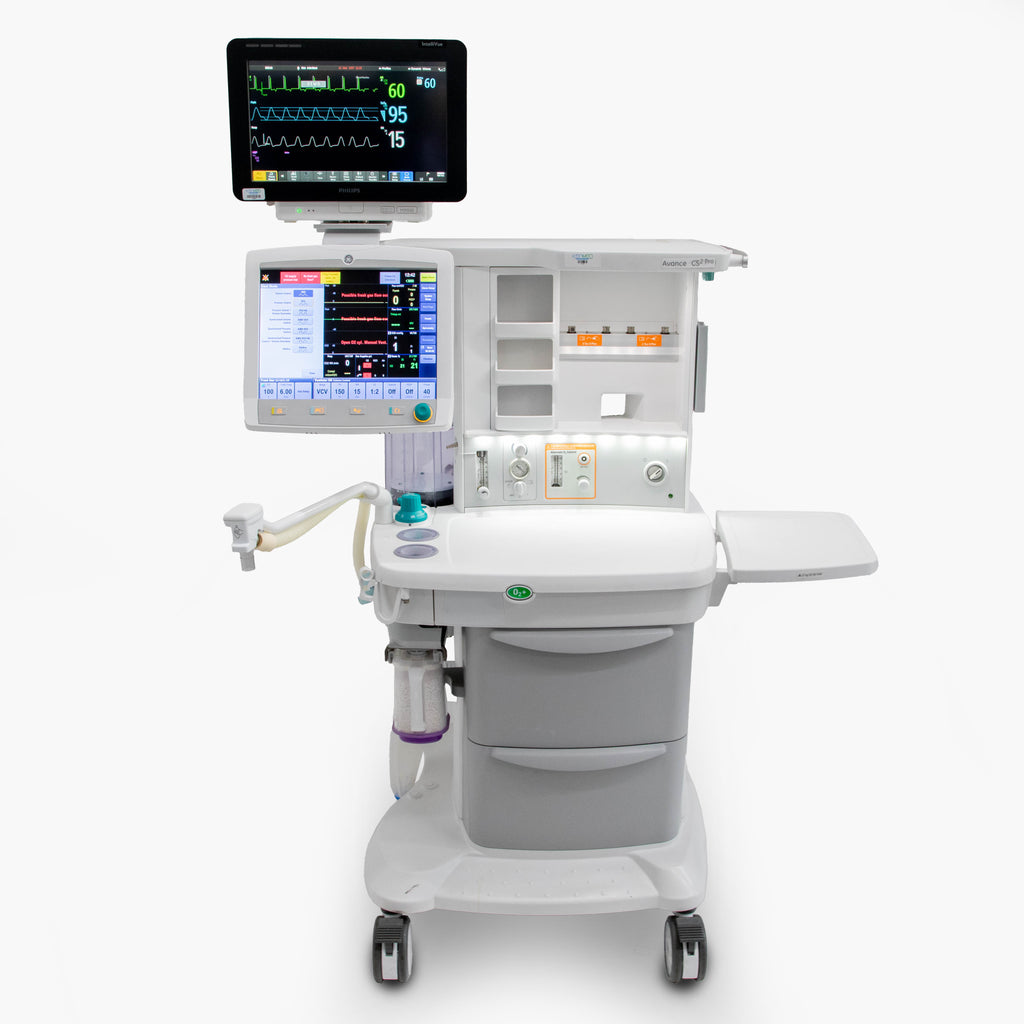 GE Avance CS2 Anesthesia Machine with Philips IntelliVue MX550 Patient Monitor