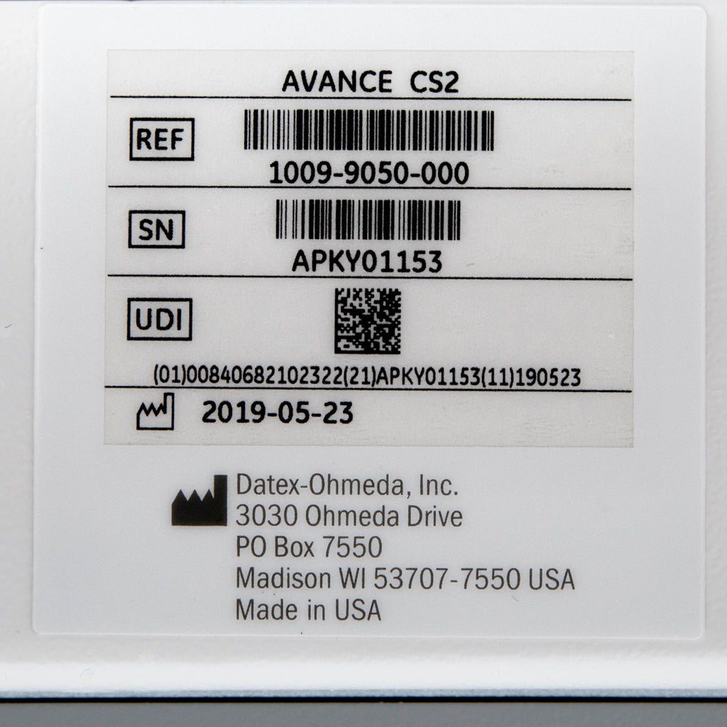 GE Avance CS2 Anesthesia Machine with Philips IntelliVue MX550 Patient Monitor