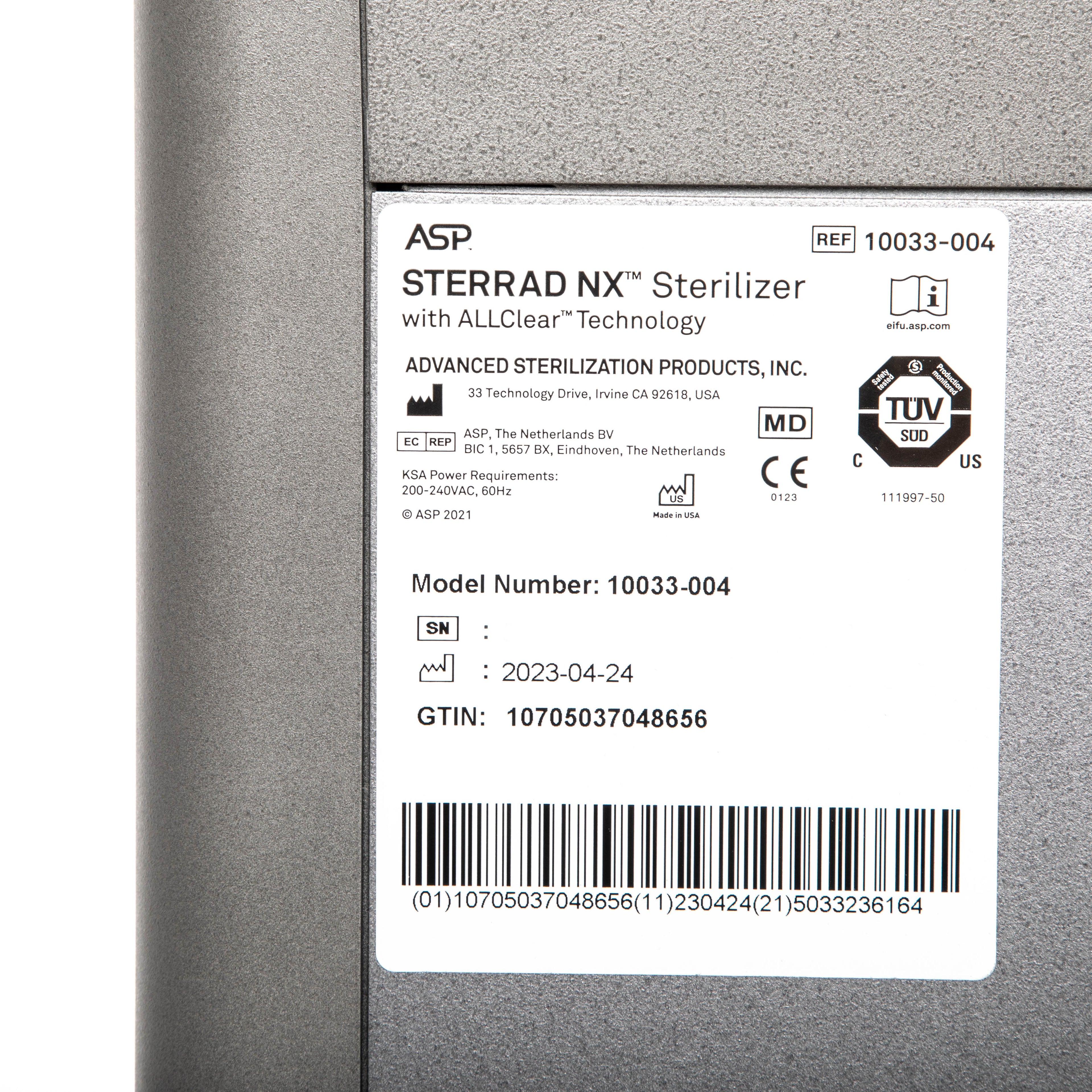 ASP STERRAD NX Low Temperature Sterilizer with ALLClear Technology