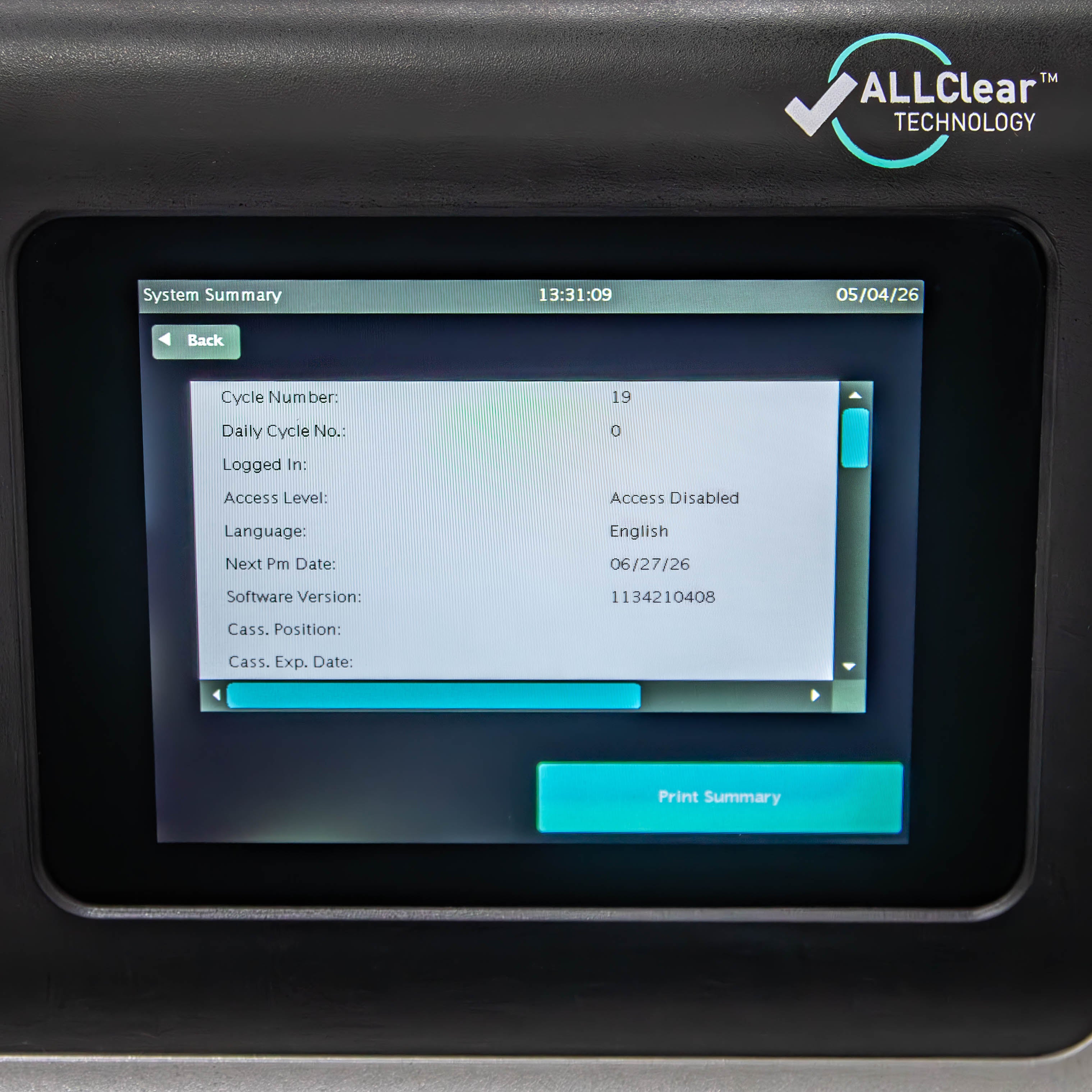 ASP STERRAD NX Low Temperature Sterilizer with ALLClear Technology