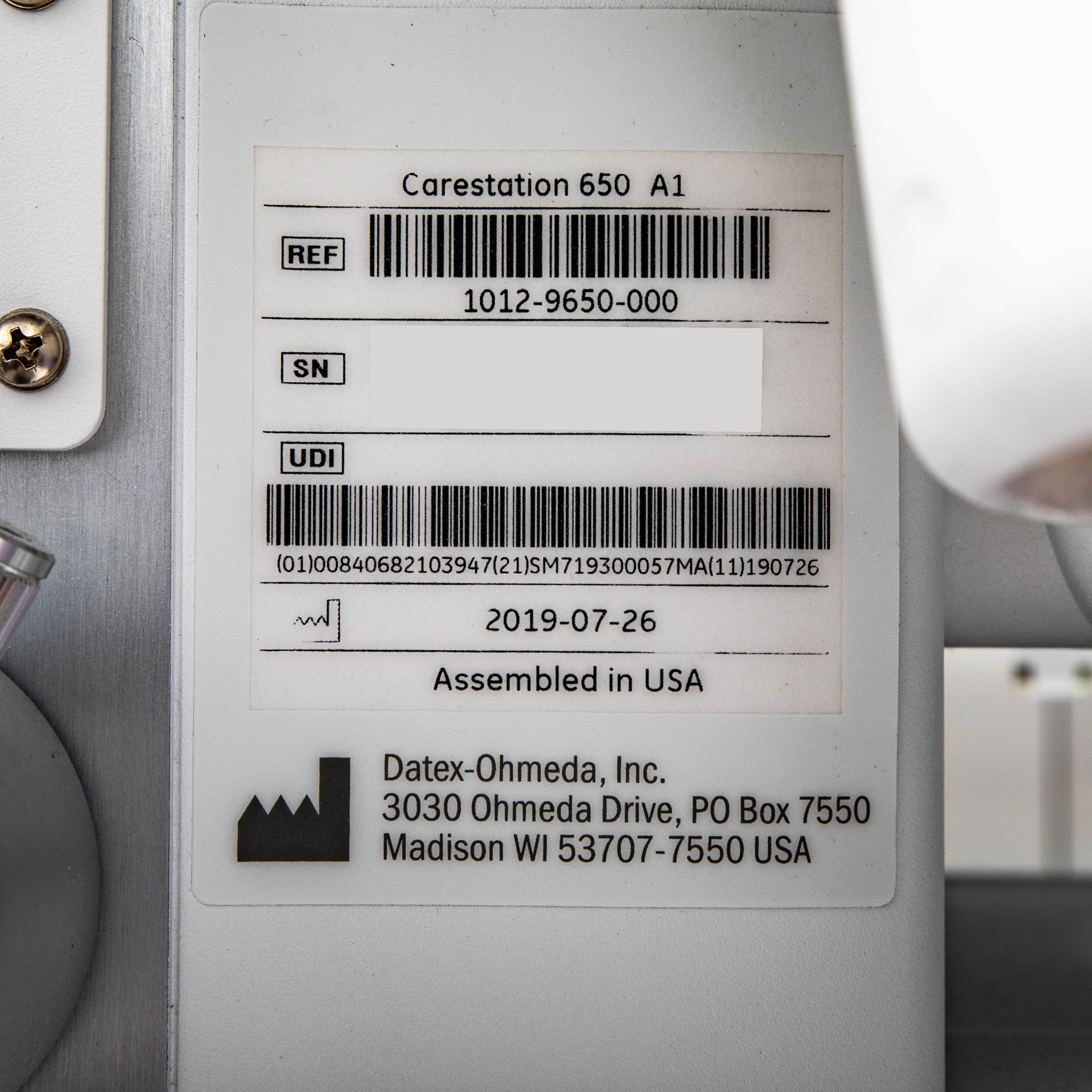 GE Carestation 650 Anesthesia Machine; E-sCAiO Gas Module, Philips IntelliVue MX550