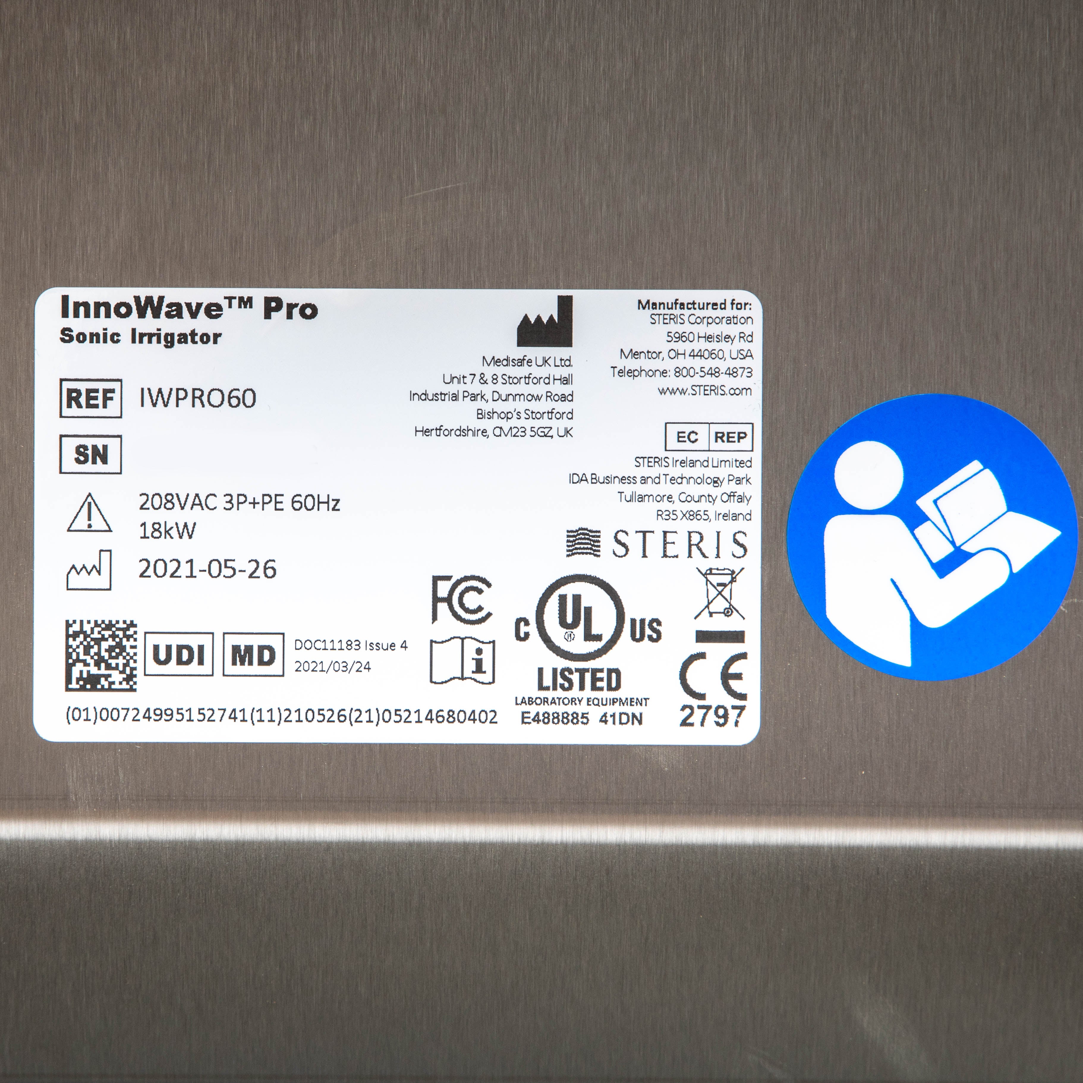Steris IWPRO60 Innowave Pro Sonic Irrigator - NEW Open Box