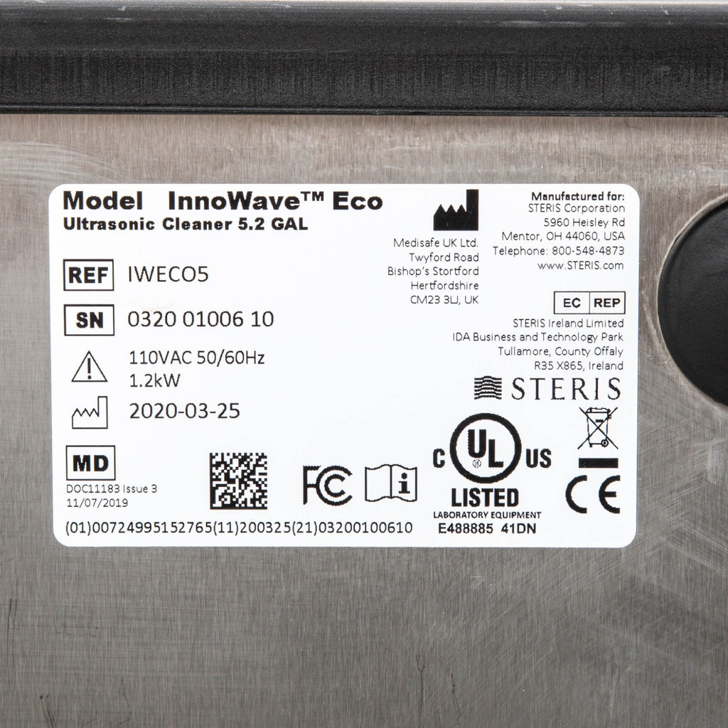 Steris 5.2 Gallon InnoWave Eco Ultrasonic Cleaner, IWECO5