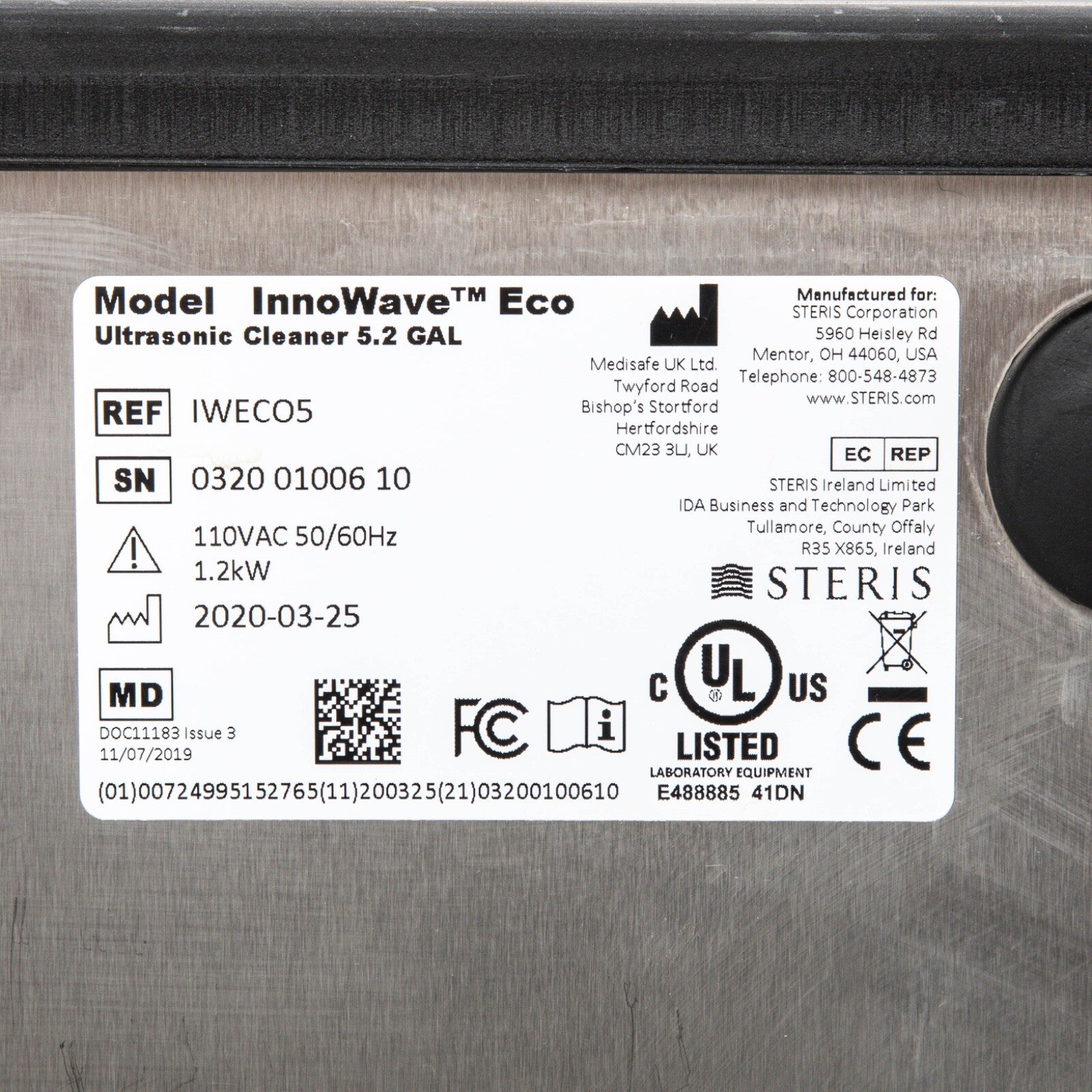 Steris 5.2 Gallon InnoWave Eco Ultrasonic Cleaner, IWECO5