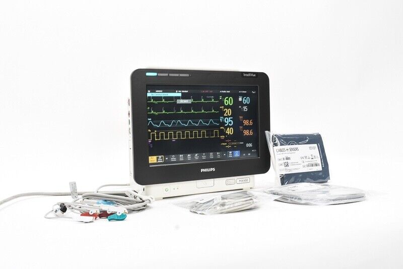 Philips MX450 Portable Patient Monitor - NIBP, ECG, SpO2, IBP, Temp., CO2, Accessories