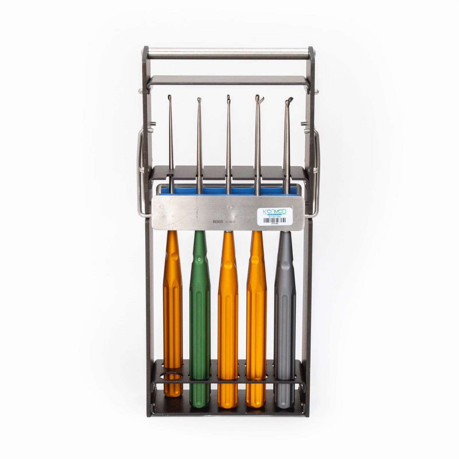BOSS 9 Piece Color Lumbar Curette Set