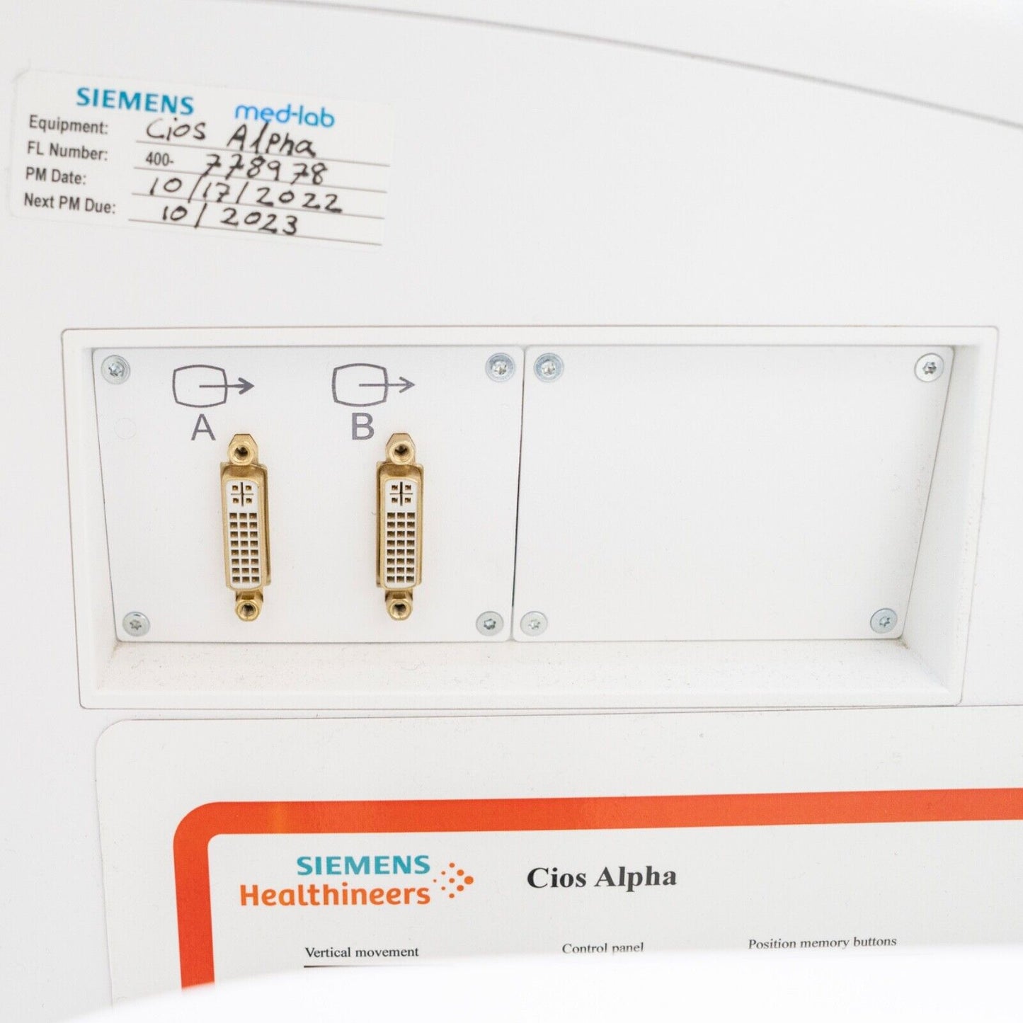 Siemens Cios Alpha Flat Detector C-Arm - Vascular Software, Injector Connection