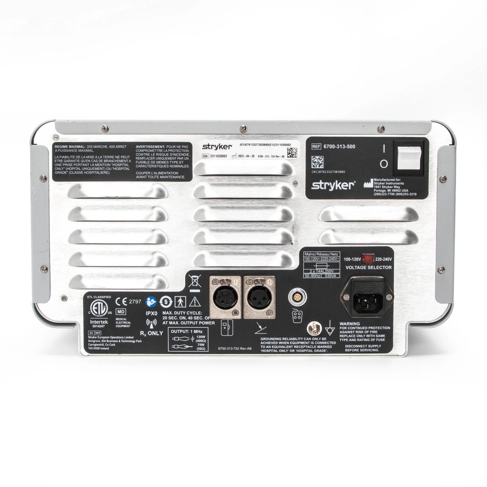 Stryker 6700-313-500 Malis Bipolar Electrosurgical Generator