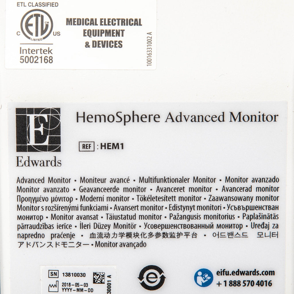 Edwards Lifesciences HemoSphere Advanced Monitor System Swan-Ganz Oximetry Cable