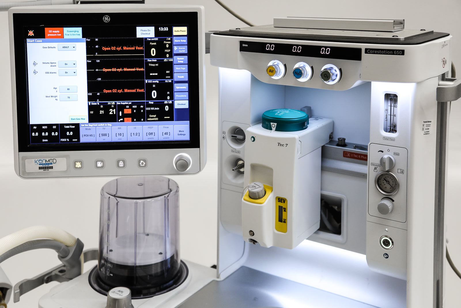 GE Carestation 650 Anesthesia Machine; E-sCAiO Gas Module, Philips IntelliVue MX550