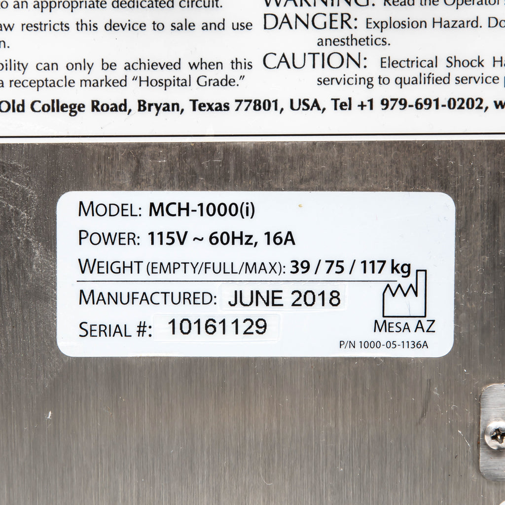 CardioQuip MCH-1000(i) Modular Cooler-Heater; Refrigerator Module DOM: 2018