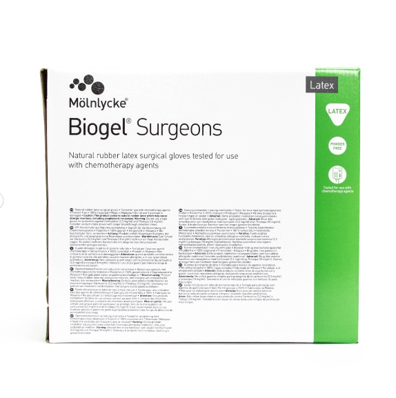Molnlycke Biogel Surgeons Gloves Size 7 1/2, 30475 (IN YEAR)