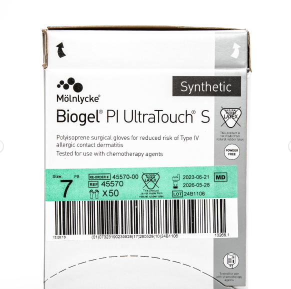 Molnlycke Biogel PI UltraTouch S Size 7 surgical Gloves 45570 (IN YEAR)