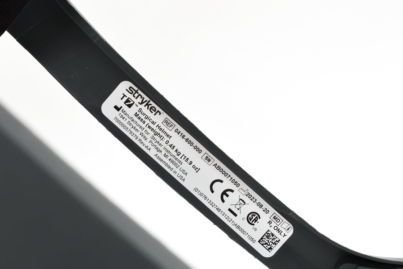 Stryker T7 Surgical Helmet; Battery; T7 Power Cord 0416-600-500 0416-600-000