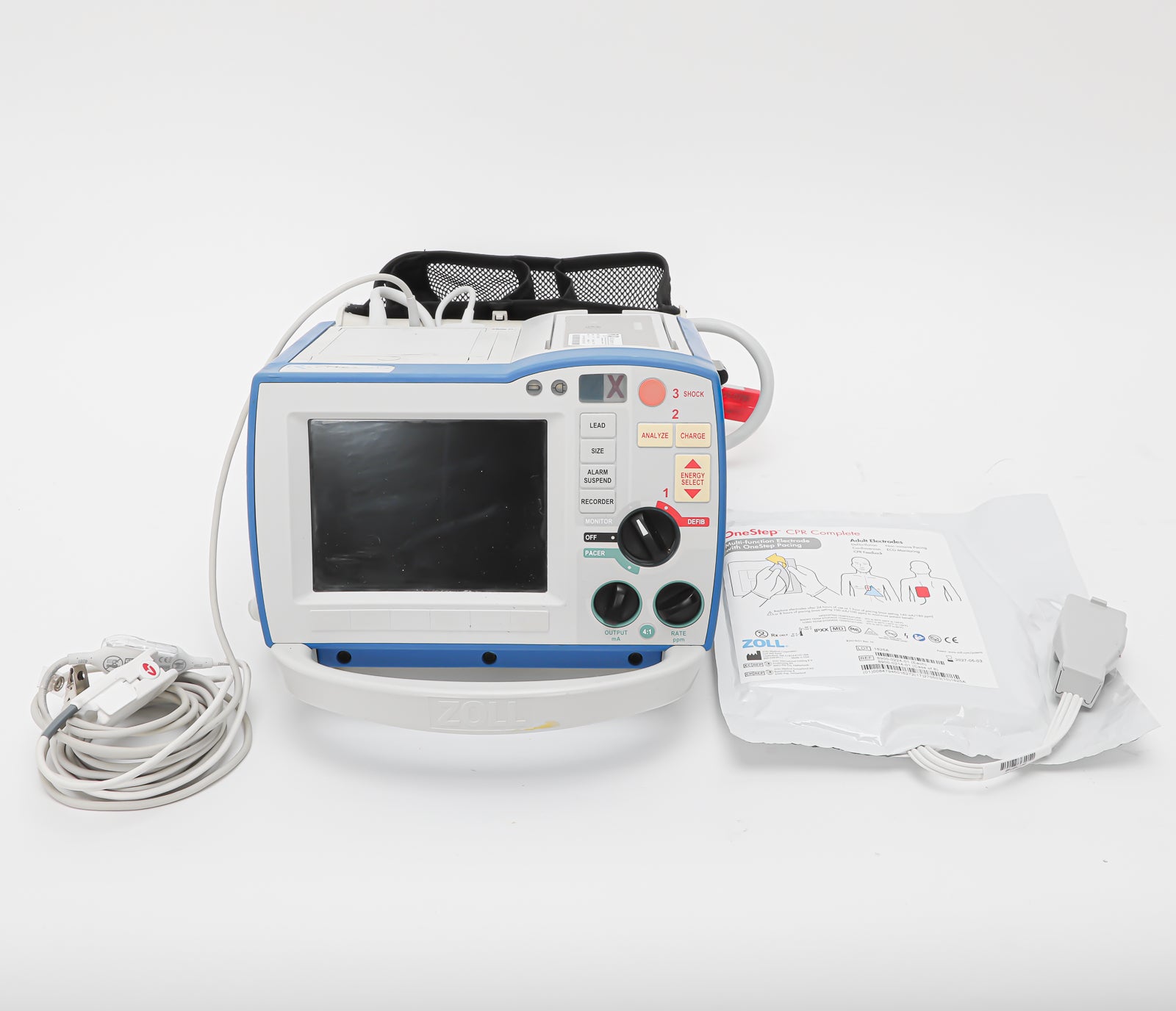 ZOLL R Series Defibrillator w/ OneStep CPR Electrode, Masimo SpO2 Sensor, SurePower Battery