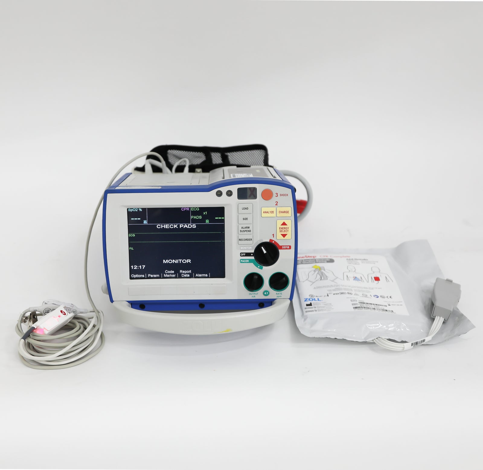 ZOLL R Series Defibrillator w/ OneStep CPR Electrode, Masimo SpO2 Sensor, SurePower Battery