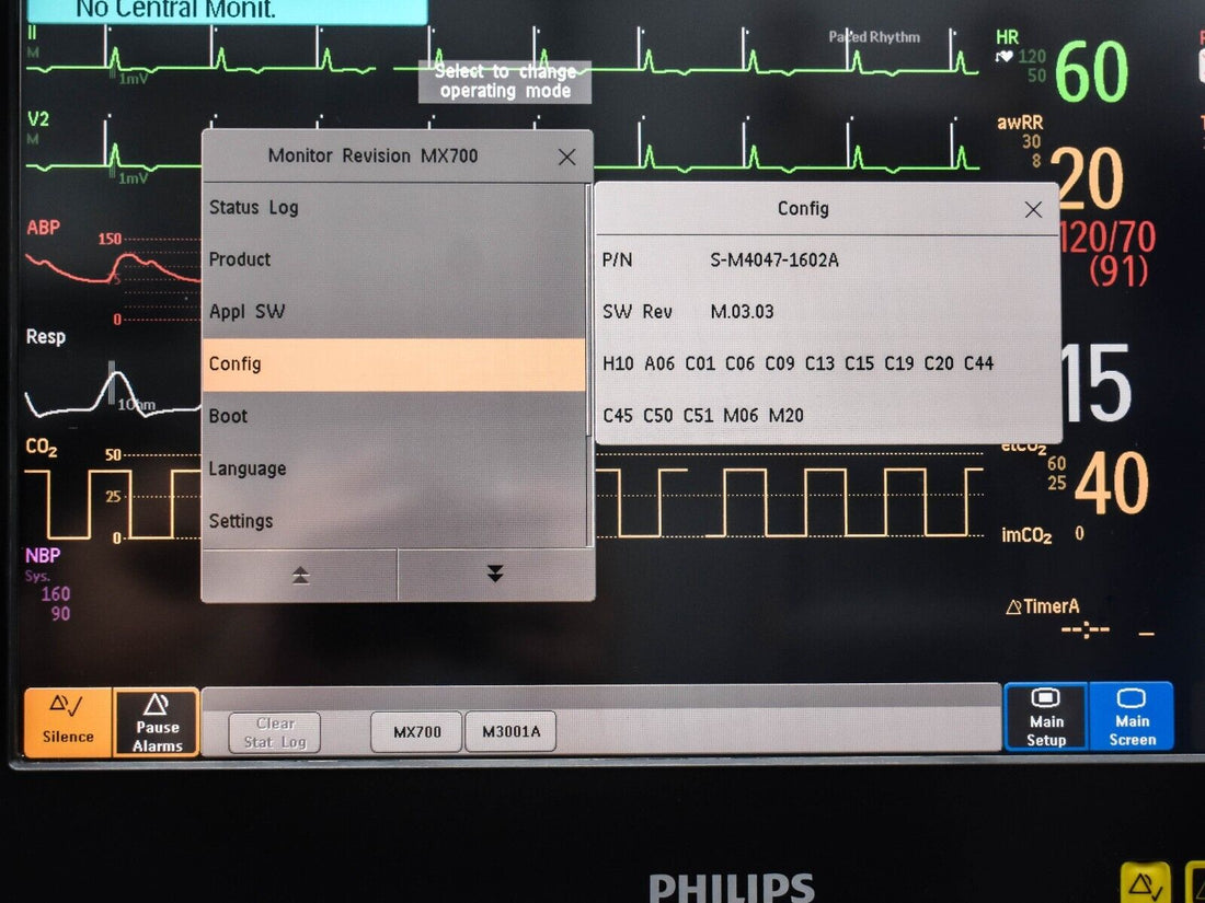 Pacu Machine Philips IntelliVue MX700 ICU/PACU Patient Monitoring System NIBP, SPO2 ...