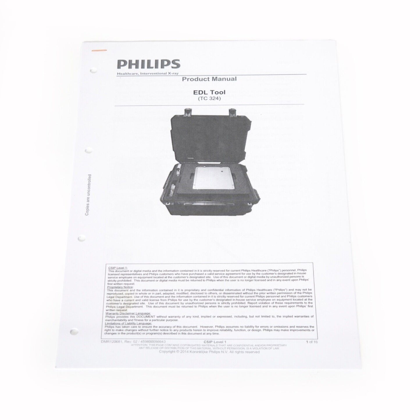 Philips EDL Tool X-Ray TC 324; Lead cover plate FD15 FD20 FD10