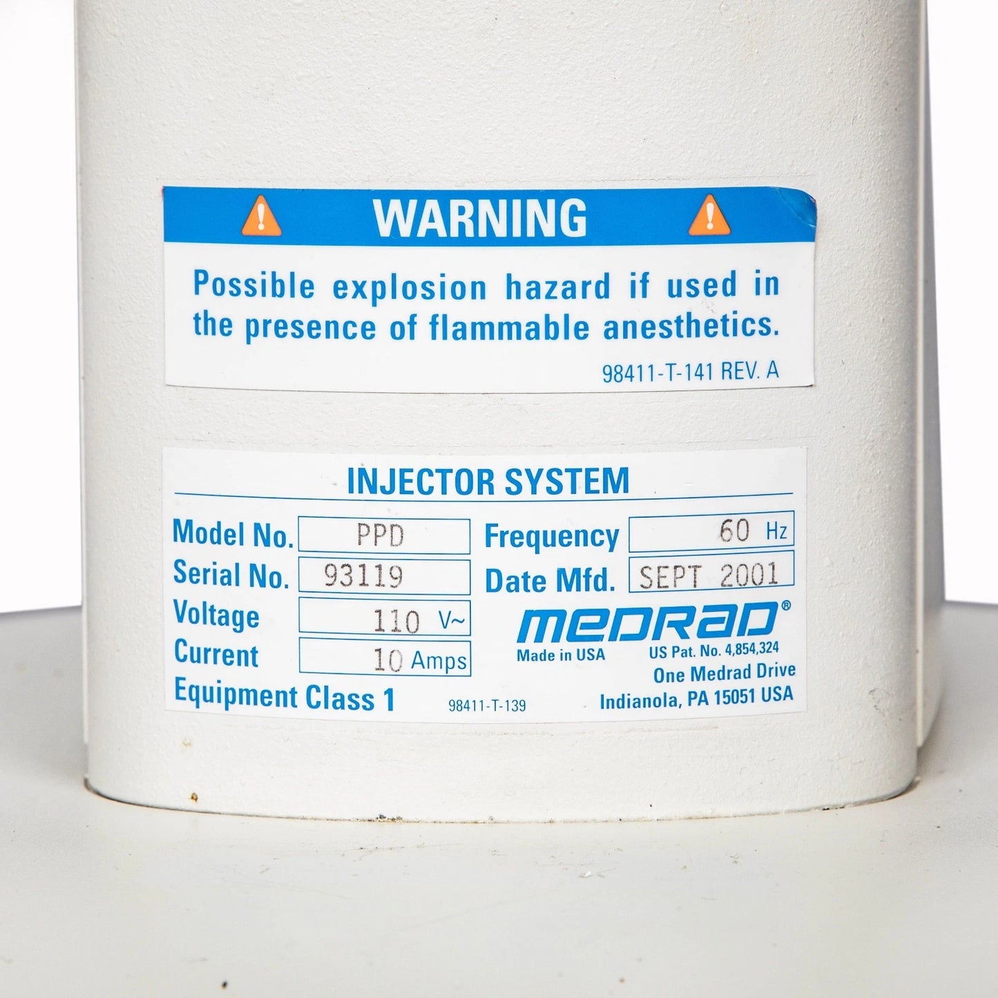 Medrad Mark V ProVis Duel Syringe Power Injector System, PPD