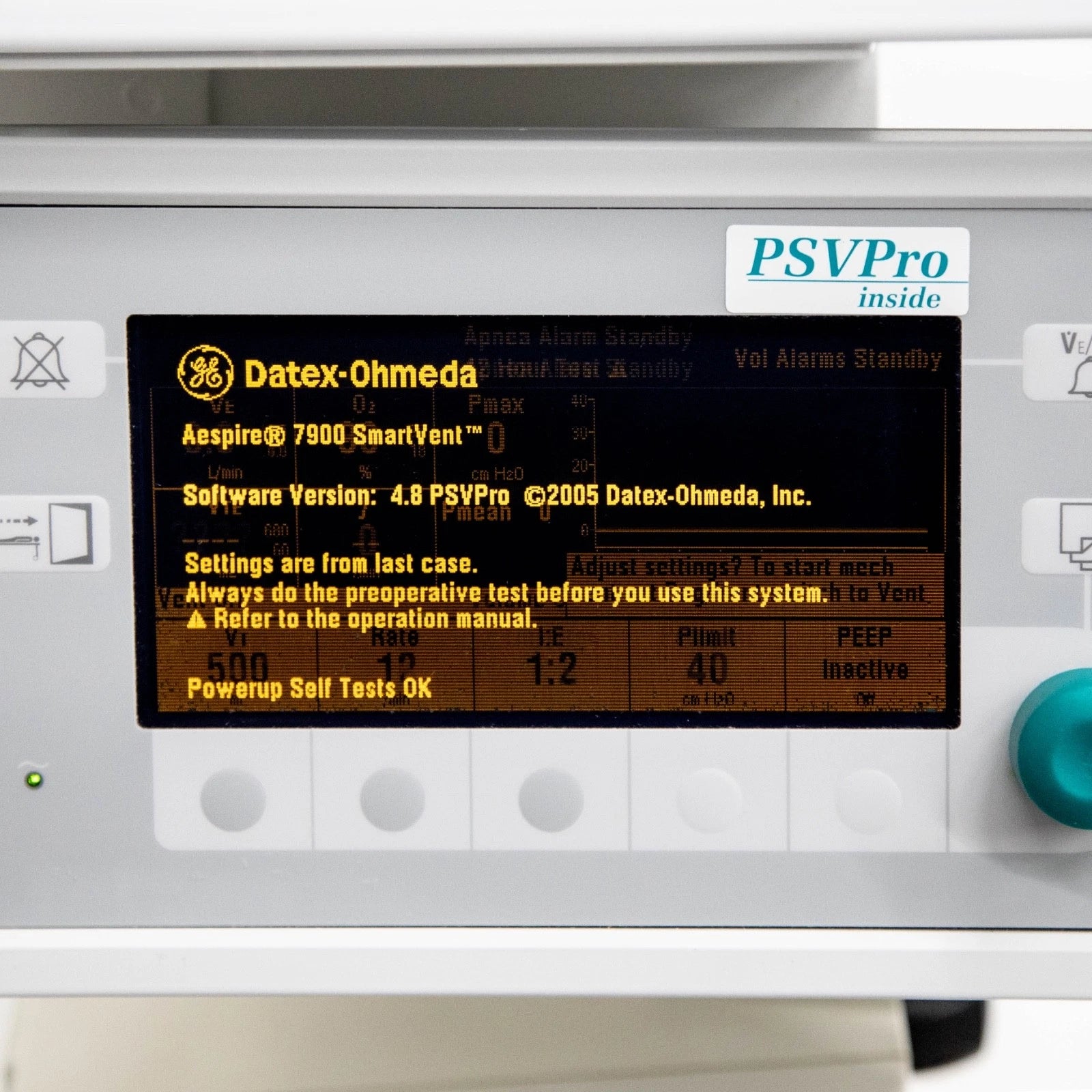 GE Aespire 7900 Anesthesia Machine; Philips MX700 Monitor, G7M Gas Module, TEC7 Sevoflurane