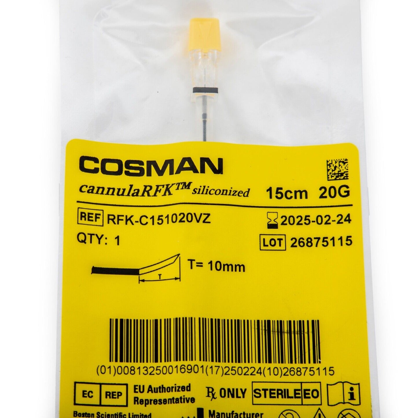 BOSTON SCIENTIFIC Cosman Cannula RFK Siliconized 15CM 20G RFK-C151020VZ