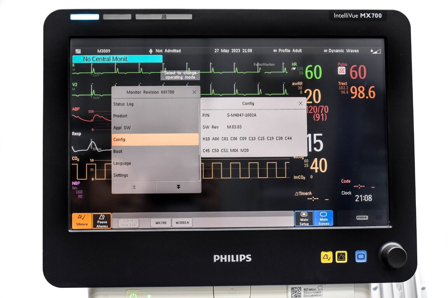 Philips IntelliVue MX700 ICU/PACU Patient Monitoring System NIBP, SPO2, ECG, CO2