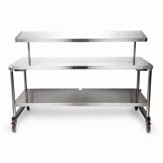 Pedigo Adjustable Stainless Steel 3 Level Surgical Instrument Table