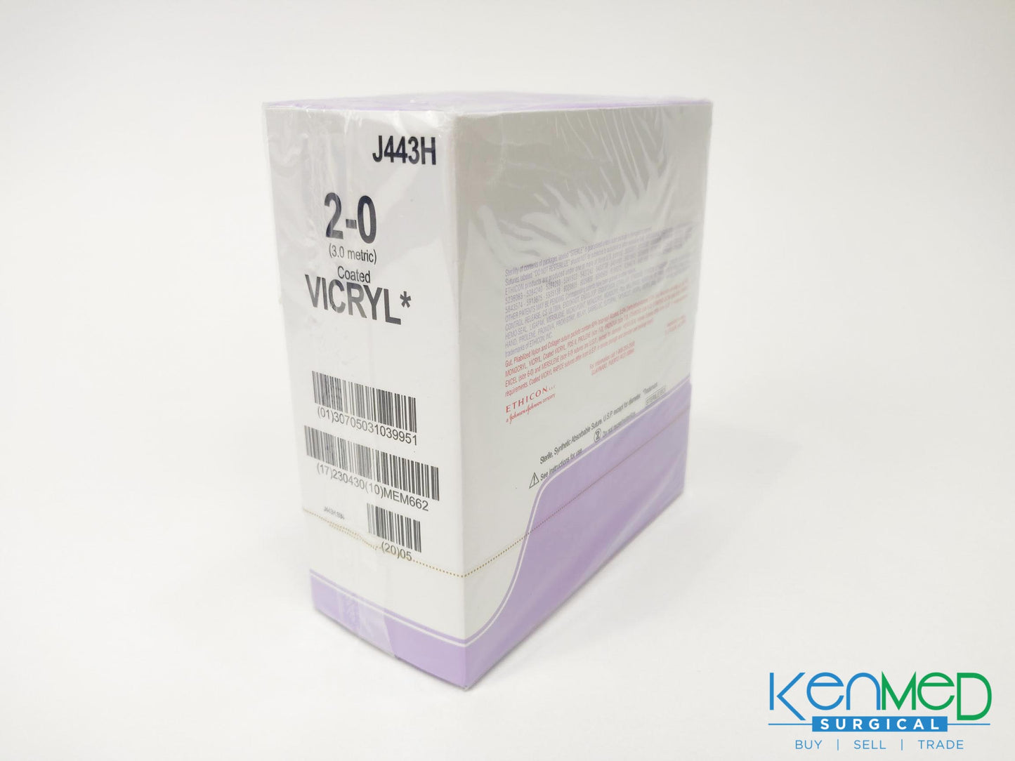 Ethicon J443H Coated Vicryl (Polyglactin 910) Suture Undyed Braid (EXP 04-30-2023)