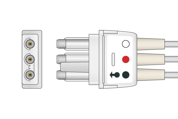 Spacelabs Compatible ECG Leadwire - 700-0007-35 - 3 Leads Snap