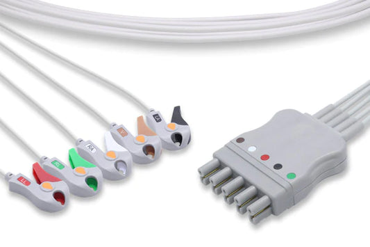 Philips Compatible ECG Leadwire - 5 Leads Pinch/Grabber (Grouped)