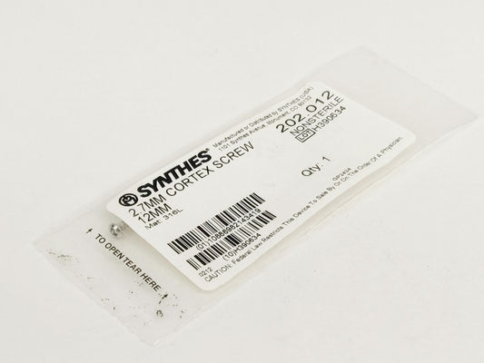 Synthes 202.012 2.7MM Cortex Screw 12MM