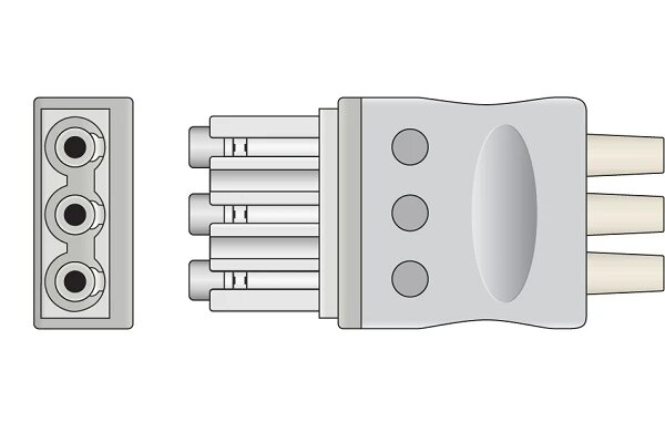 Philips Compatible ECG Leadwire - M1671A - 3 Leads Pinch/Grabber