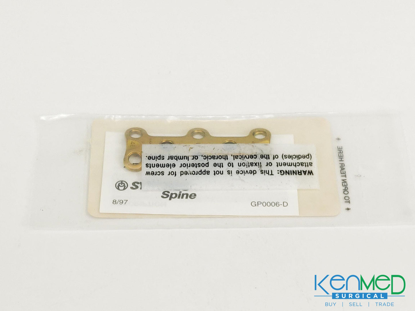 Synthes 487.35 TI Cervical Spine Locking Plate 54MM (46MM)