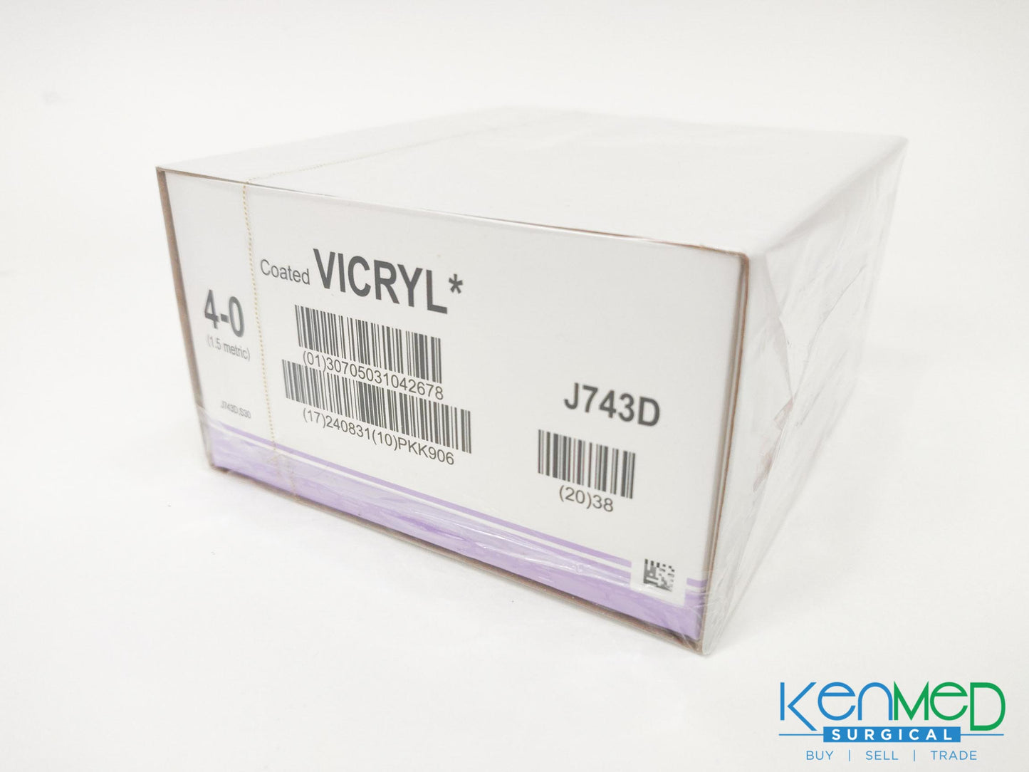 Ethicon J743D Coated Vicryl (Polyglactin 910) Suture Violet Braided (EXP 08-31-2024)