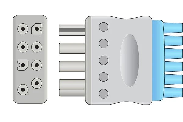 Nihon Kohden Compatible ECG Leadwire - BR-916P - 6 Leads Snap